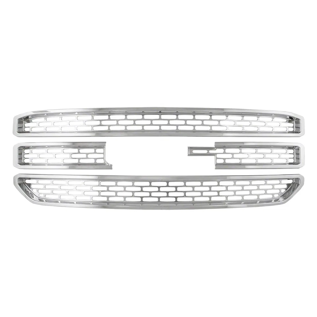 IWCGI129 – COAST2COAST Grille Insert, Overlay Mesh Style 4 Piece With Emblem Cutout Chrome Plated ABS Plastic